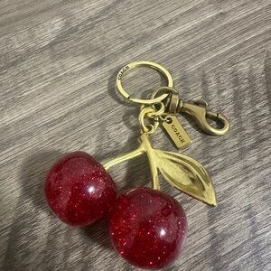 Coach Glittery Red Cherry Keychain